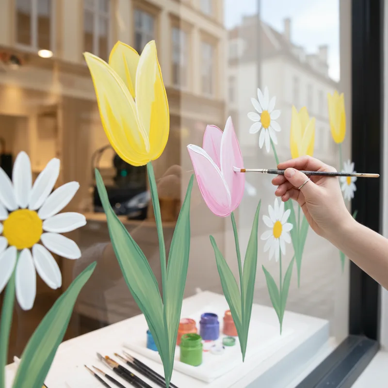 Peinture vitrine printemps : techniques et inspirations pour décorer ta devanture
